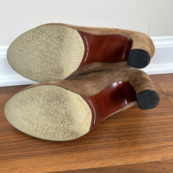 Sam Edelman Simone Booties Brown Suede Elastic Ankle Boots Women's 7.5 M - Picture 12 of 12